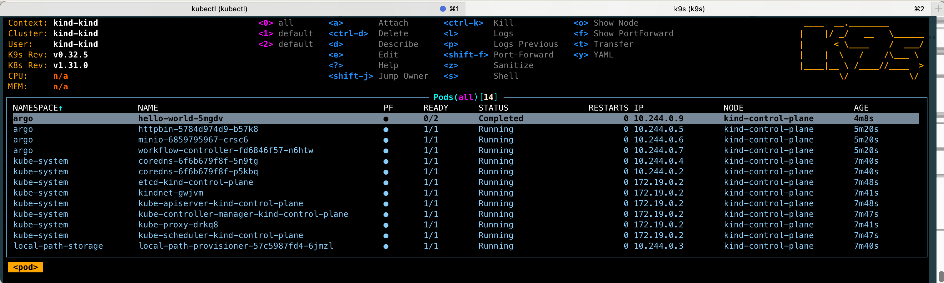 Argo Workflows Locally K9s